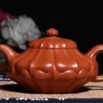 宜兴紫砂壶丨合菱壶_泥料：大红袍_容量：320cc