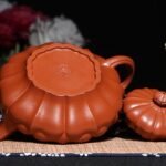 宜兴紫砂壶丨合菱壶_泥料：大红袍_容量：320cc