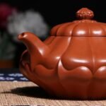 宜兴紫砂壶丨合菱壶_泥料：大红袍_容量：320cc