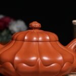 宜兴紫砂壶丨合菱壶_泥料：大红袍_容量：320cc