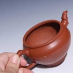 宜兴紫砂壶丨大口线竹_泥料：朱泥_容量：180cc