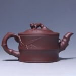 宜兴紫砂壶丨竹段壶_泥料：紫泥_容量：350cc