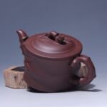 宜兴紫砂壶丨竹段壶_泥料：紫泥_容量：350cc