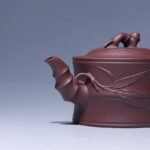 宜兴紫砂壶丨竹段壶_泥料：紫泥_容量：350cc