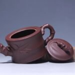 宜兴紫砂壶丨竹段壶_泥料：紫泥_容量：350cc