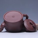 宜兴紫砂壶丨竹段壶_泥料：紫泥_容量：350cc