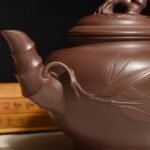 宜兴紫砂壶 | 竹报春_泥料：紫泥_容量：420cc