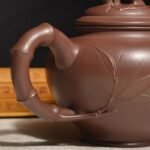 宜兴紫砂壶 | 竹报春_泥料：紫泥_容量：420cc