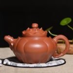 宜兴紫砂壶 | 荷叶莲子_泥料：朱泥_容量：660cc
