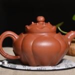 宜兴紫砂壶 | 荷叶莲子_泥料：朱泥_容量：660cc
