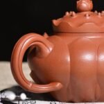 宜兴紫砂壶 | 荷叶莲子_泥料：朱泥_容量：660cc