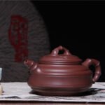 宜兴紫砂壶 | 双线竹鼓_泥料：紫泥_容量：330cc