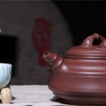 宜兴紫砂壶 | 双线竹鼓_泥料：紫泥_容量：330cc