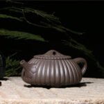 宜兴紫砂壶 | 筋囊石瓢_泥料：天青泥_容量：380cc