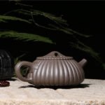 宜兴紫砂壶 | 筋囊石瓢_泥料：天青泥_容量：380cc