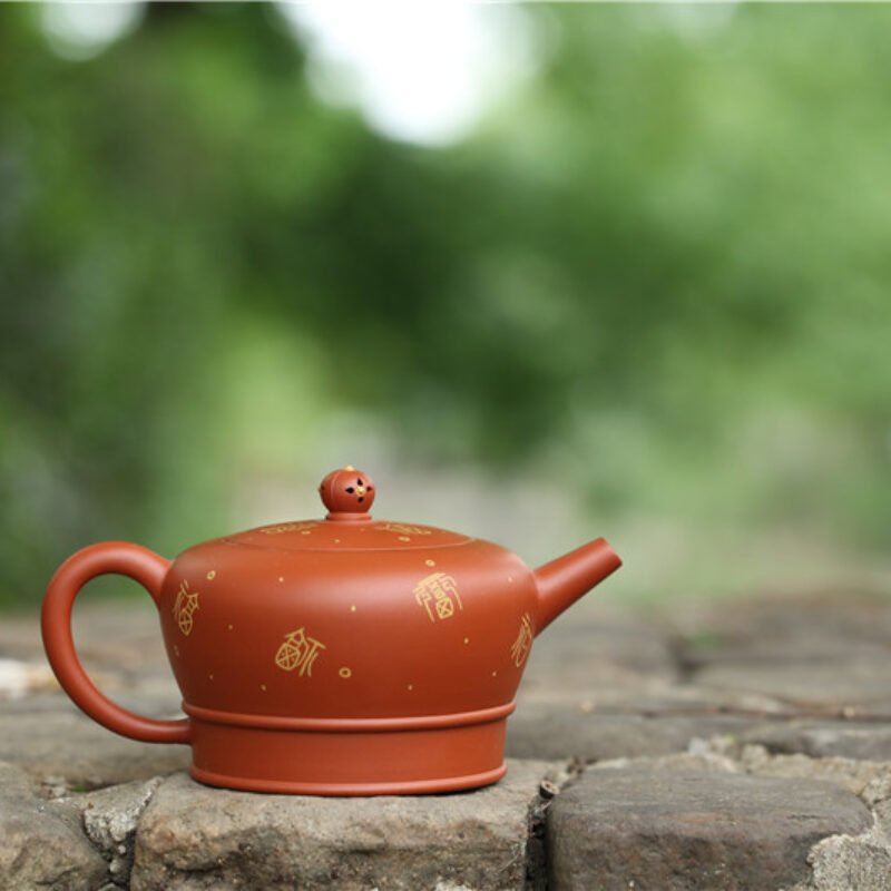 宜兴紫砂壶 | 僧帽_泥料：朱泥_容量：350cc