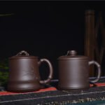 宜兴紫砂杯 | 雅竹杯，君子竹杯_泥料：紫泥_容量：600cc，520cc