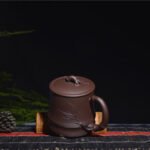 宜兴紫砂杯 | 雅竹杯，君子竹杯_泥料：紫泥_容量：600cc，520cc