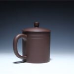 宜兴紫砂杯 | 双线盖杯_泥料：紫泥_容量：480cc