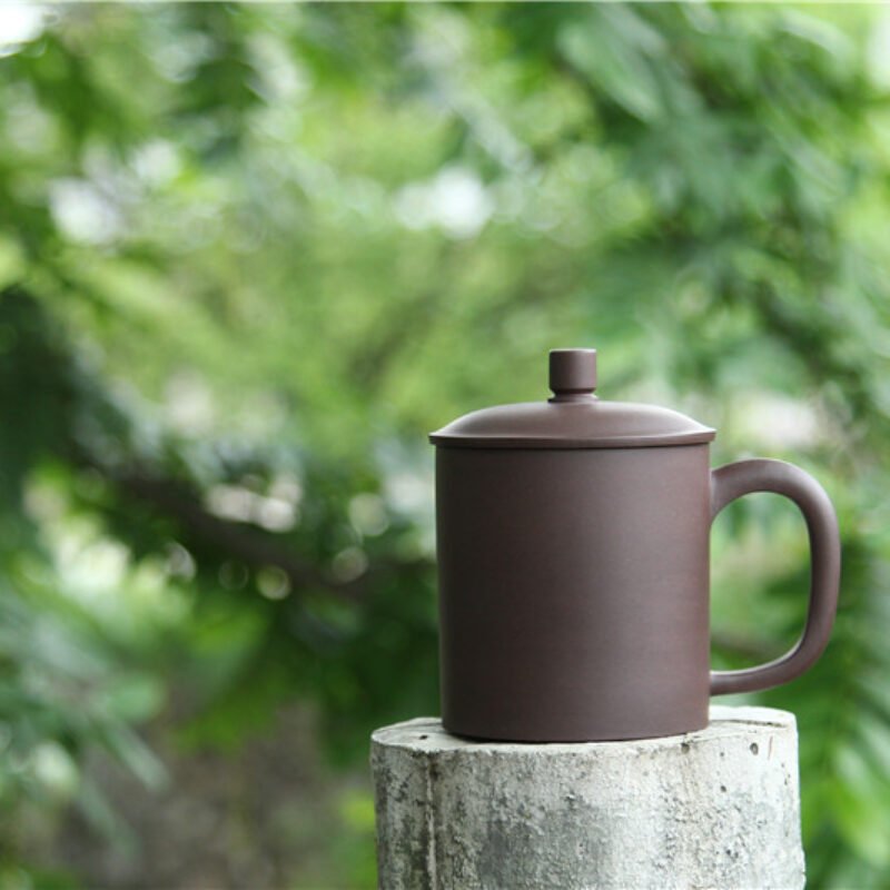 宜兴紫砂杯 | 君子盖杯_泥料：紫泥_容量：500cc