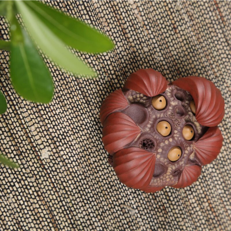 宜兴紫砂雕塑 | 连生贵子_泥料：紫泥，段泥