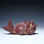宜兴紫砂雕塑 | 鱼化龙_泥料：紫泥