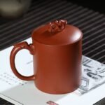宜兴紫砂杯 | 龙行天下杯_泥料：大红袍_容量：460cc