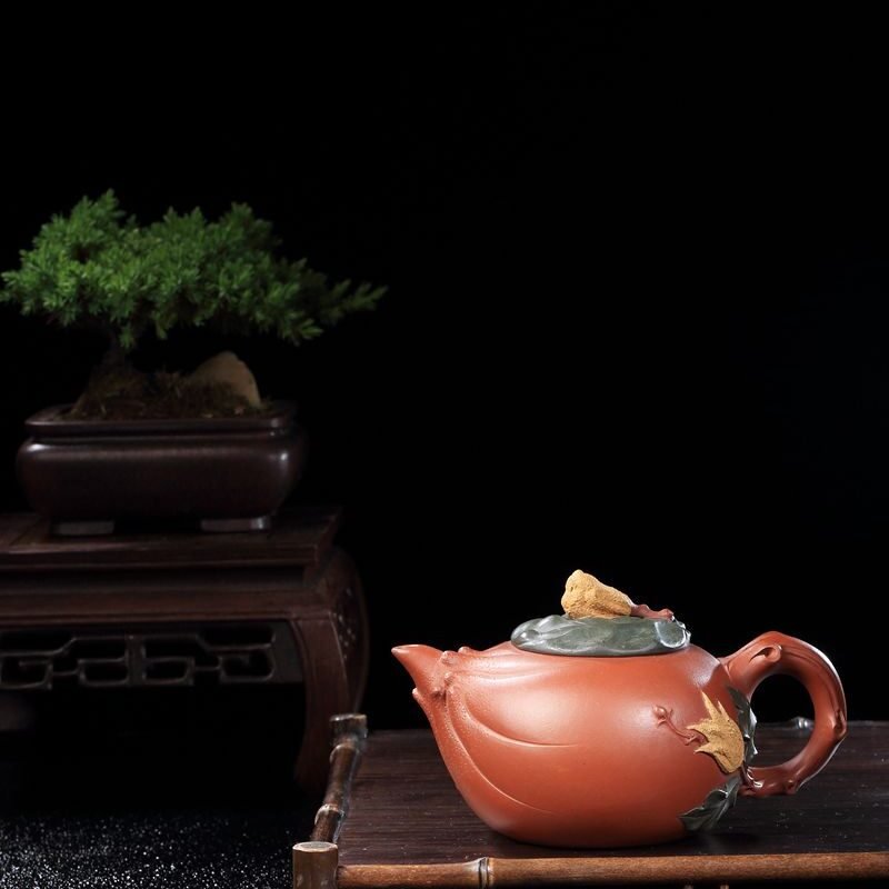 宜兴紫砂壶 | 佛手_泥料：红清水泥，绿泥，段泥_容量：430cc