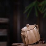 宜兴紫砂壶 | 筋纹秦权_泥料：青段泥_容量：300cc