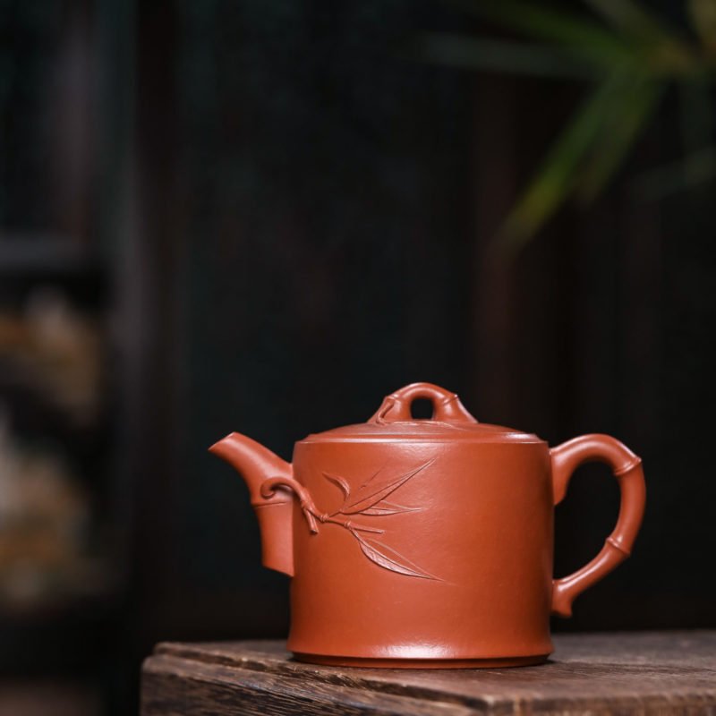 宜兴紫砂壶 I 劲竹_泥料：朱泥_容量：210cc